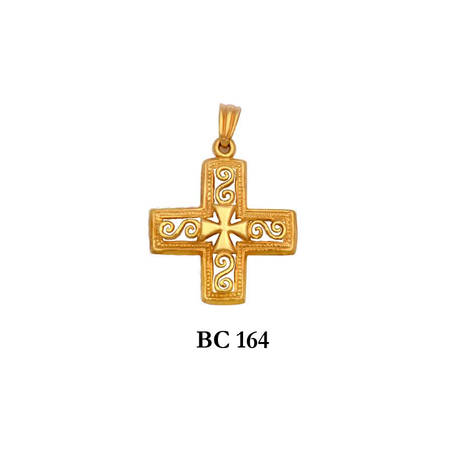 14K byzantine style ornated solid gold cross pendant Traditional