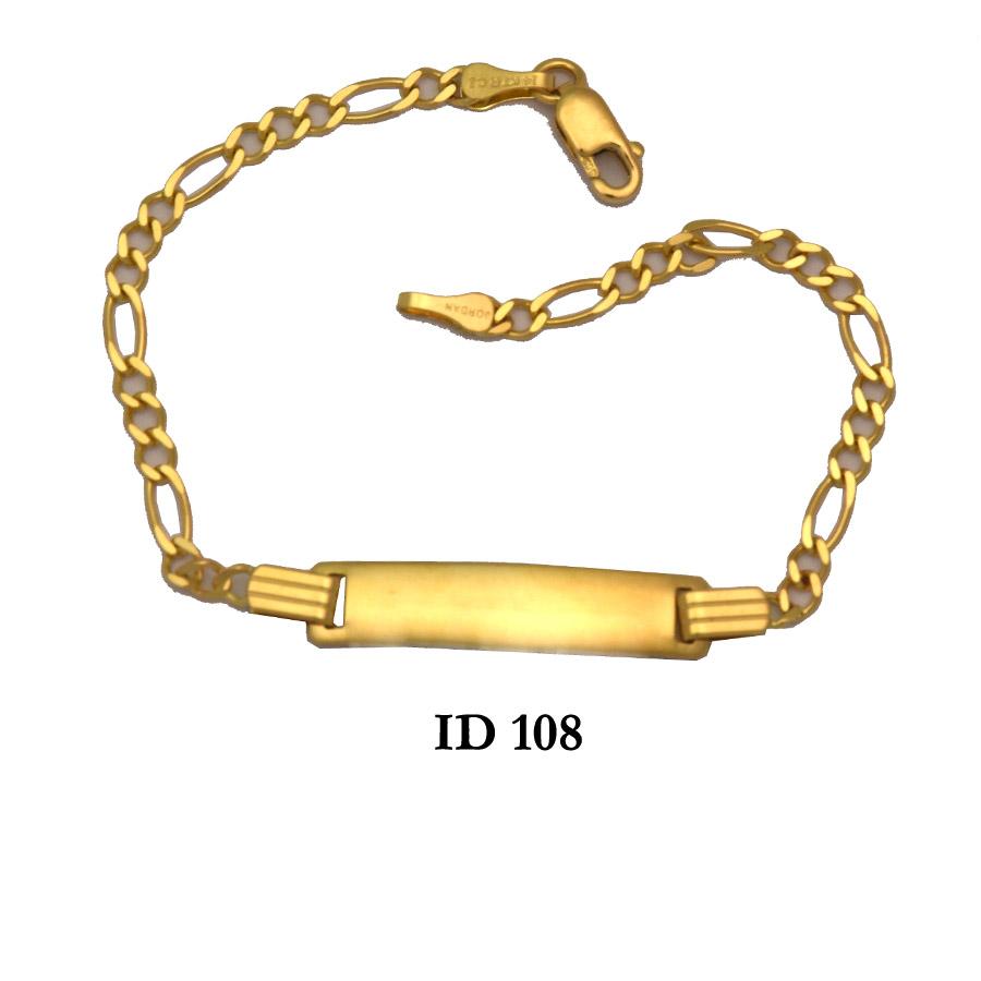 Bracelet 14K Solid Yellow Gold Children's ID bracelet Traditional
